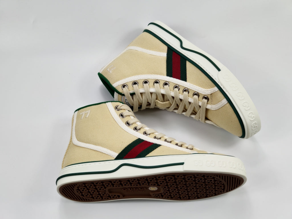 Women's Beige tennis high top sneaker