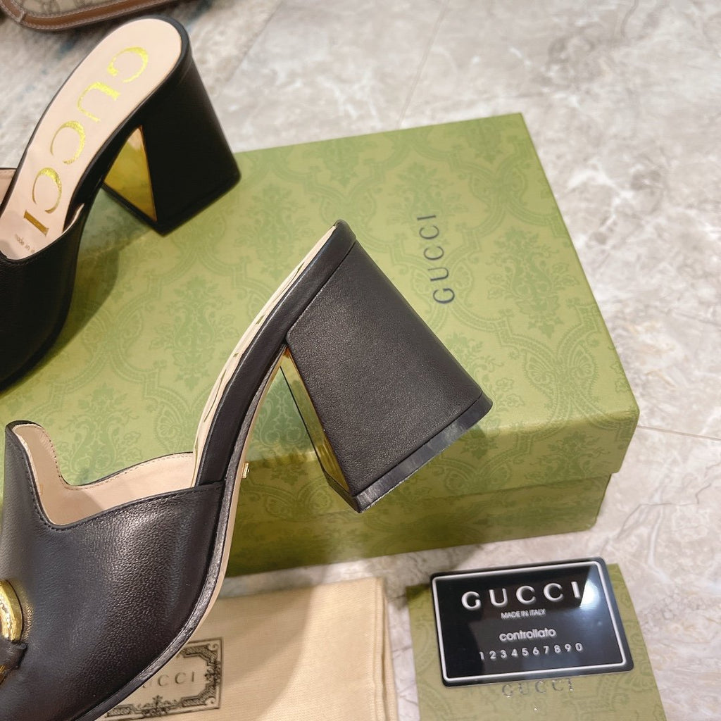 Black G slide sandal