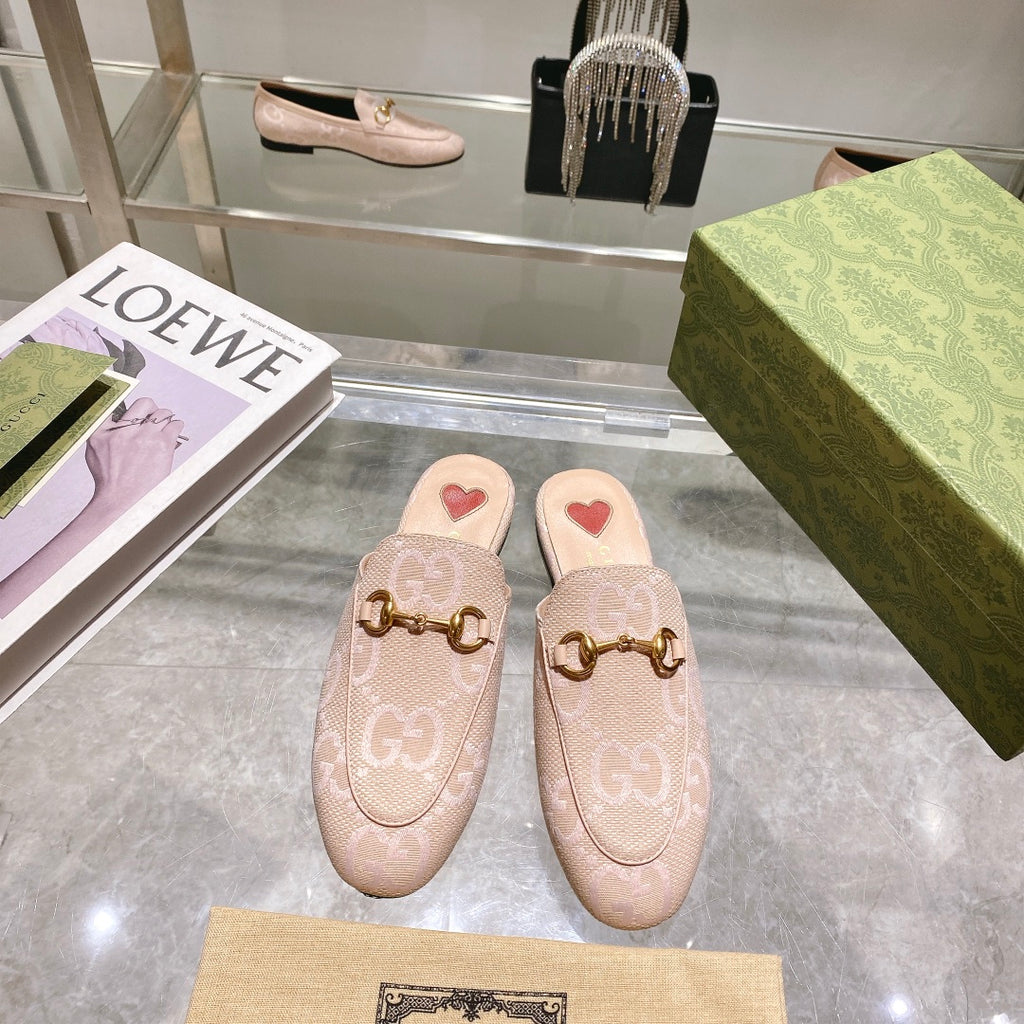 Beige and pink GJ princetown slipper