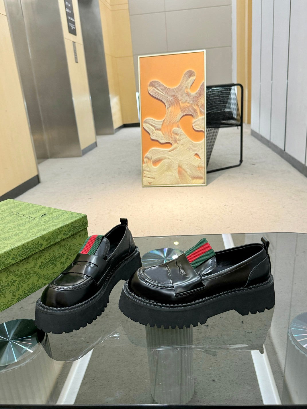 Black Loafer With Web