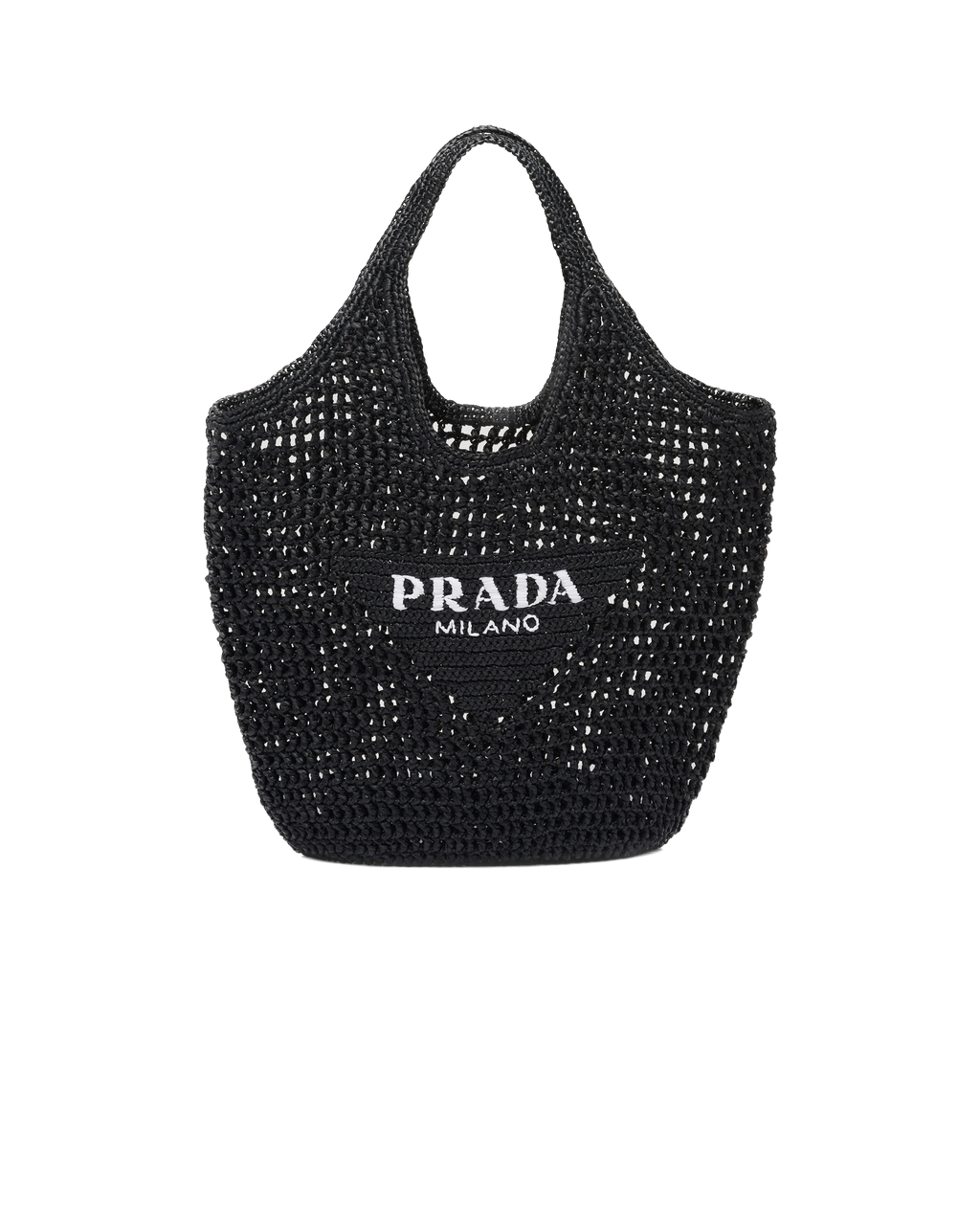 Black large raffia tote bag