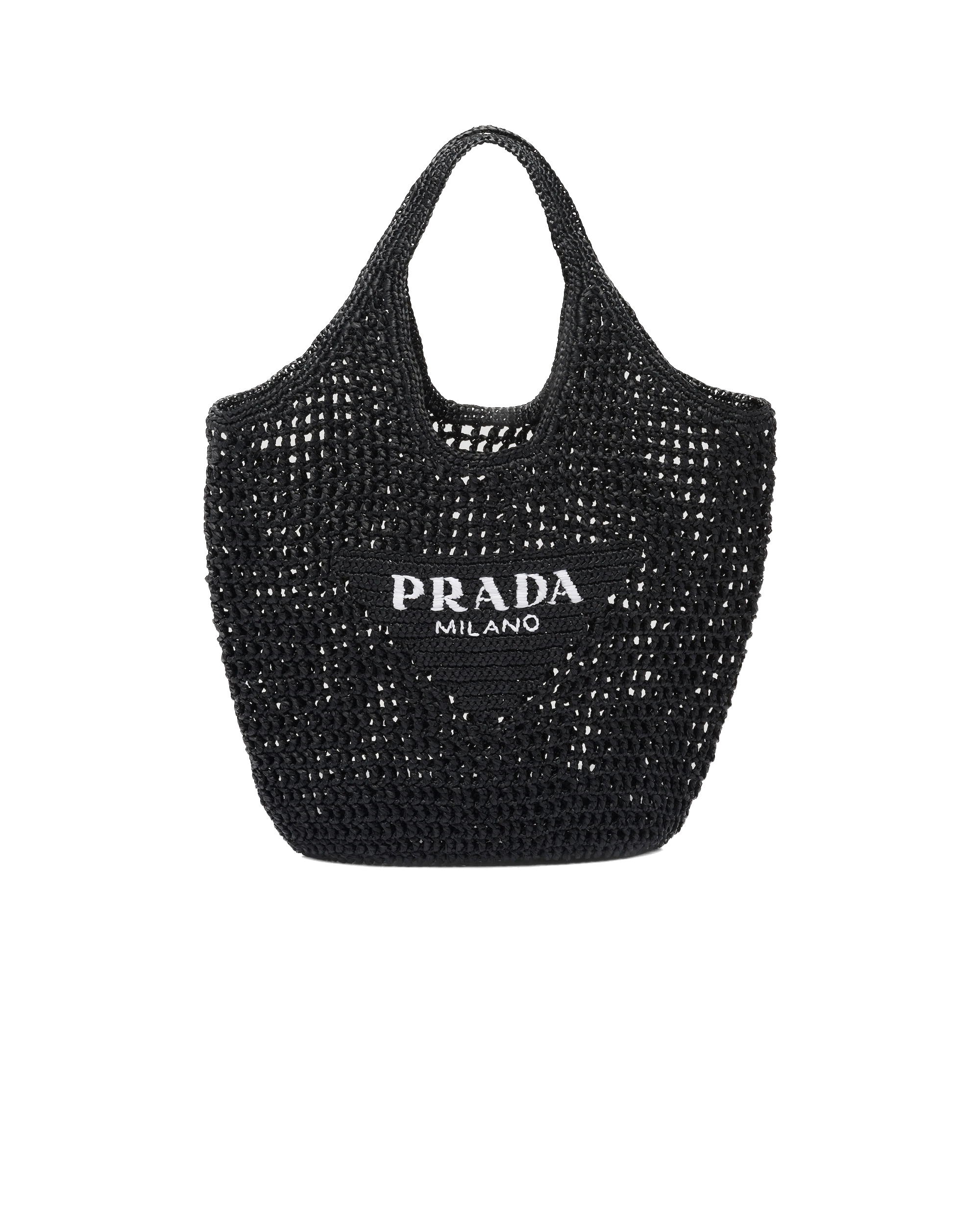 Black large raffia tote bag