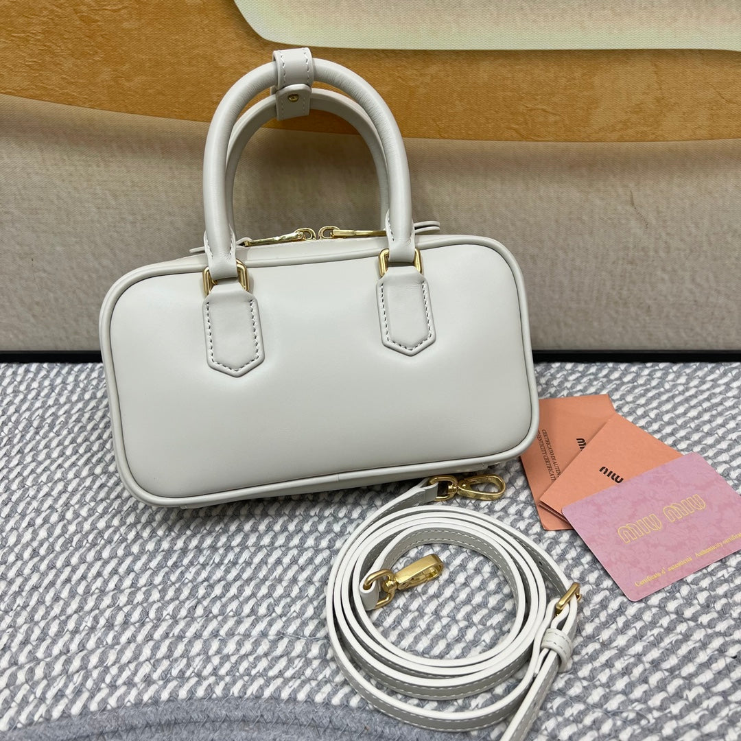 Chalk White Arcadie Leather Mini-Bag