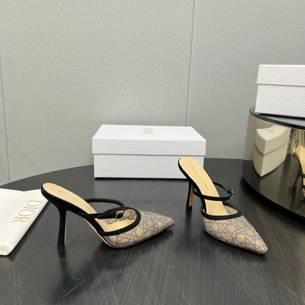 Black Nude Capture Heeled Mule