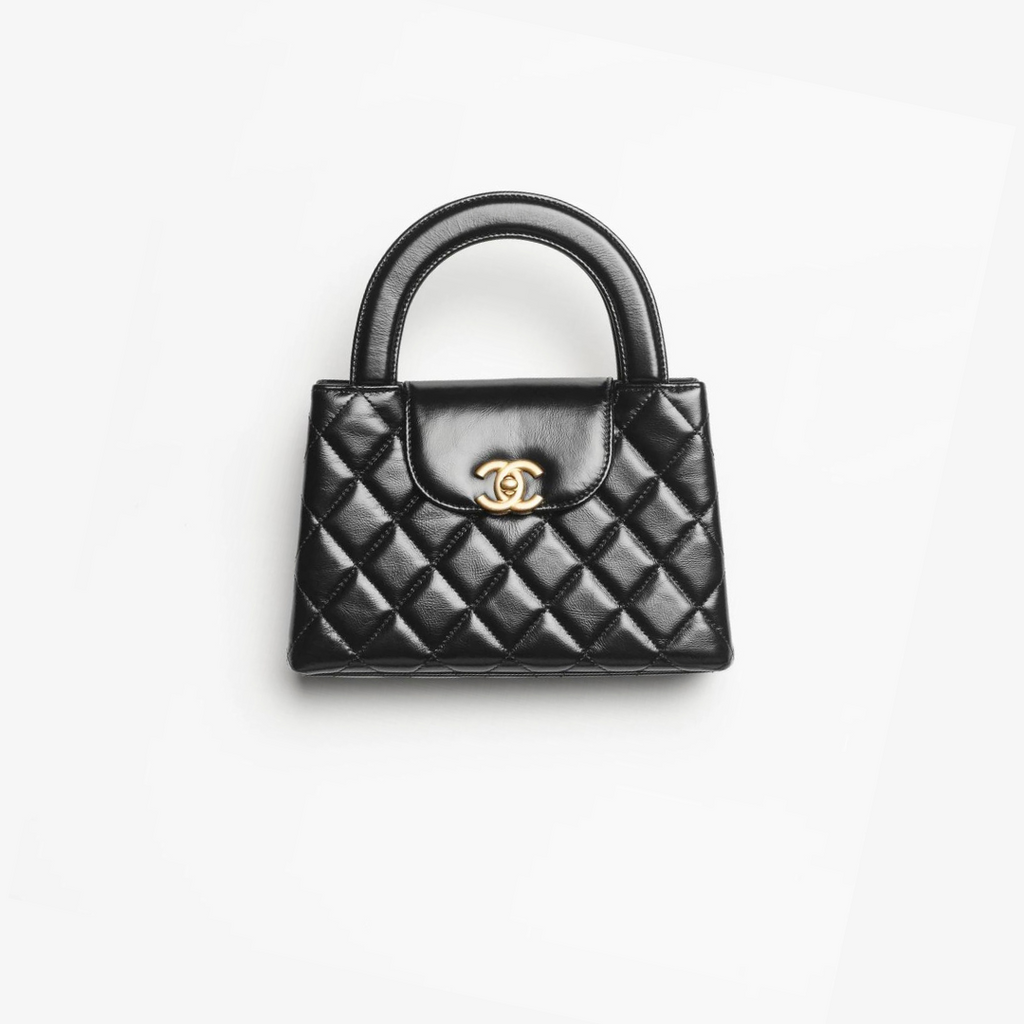 Black Shiny Mini Shopping Bag