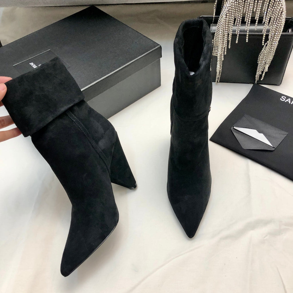 Black YN Booties In Suede