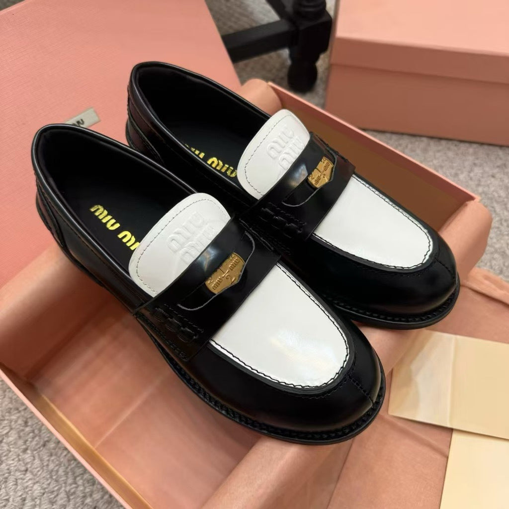 Black/White Penny Loafers