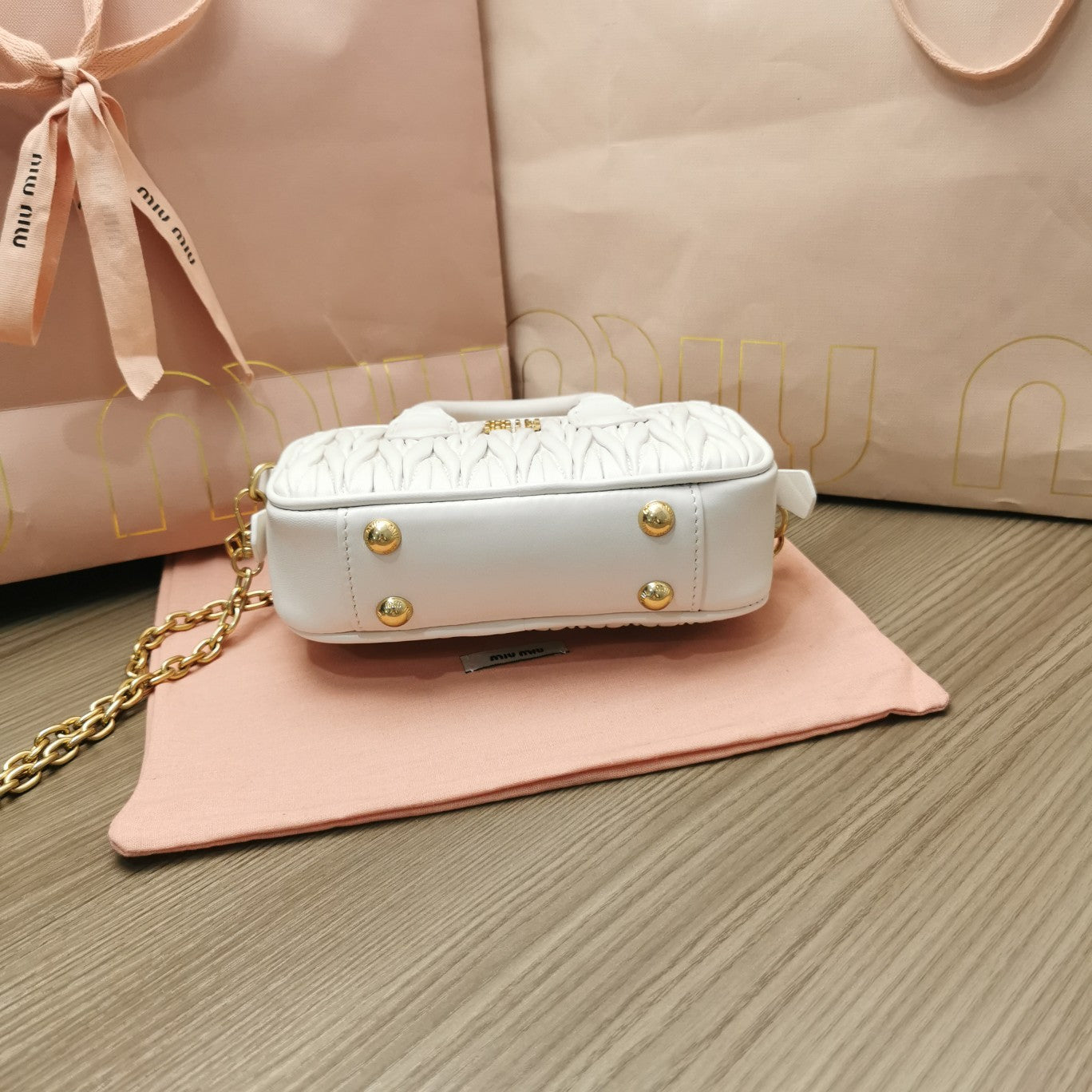 White AM Leather Mini-Bag