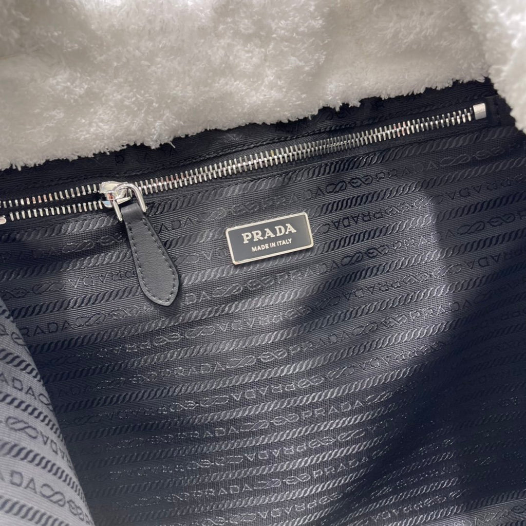 White & Black terry tote bag