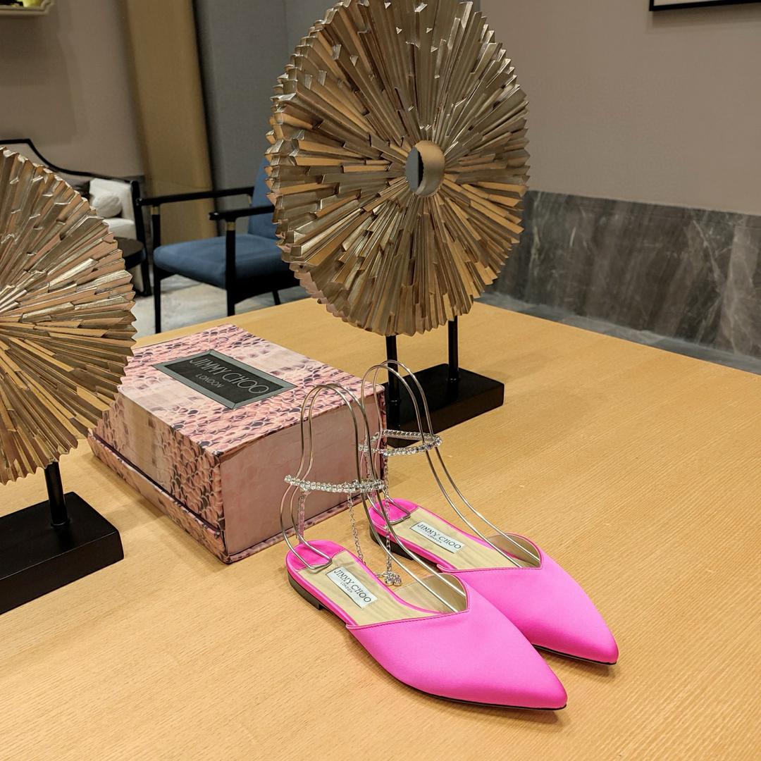 Fuchsia Satin JS Flats