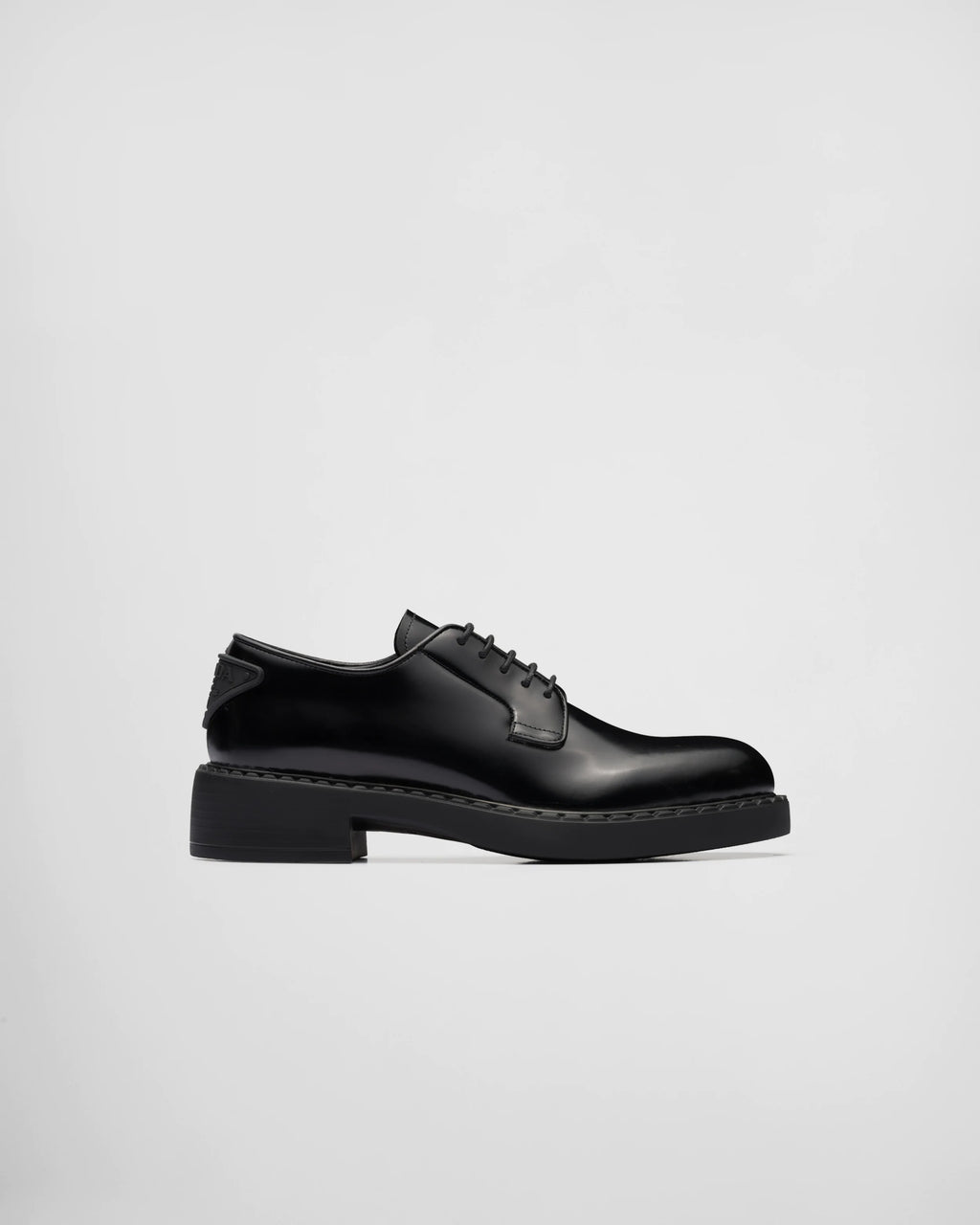 Black brushed-leather derby shoes