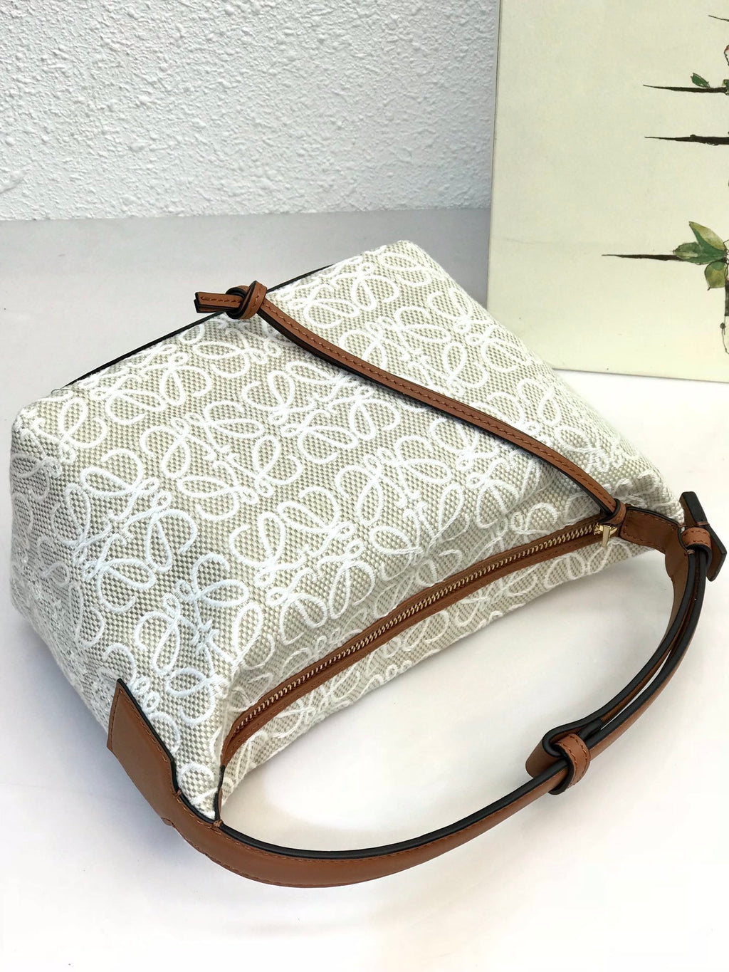 Ecru & Tan small LC bag