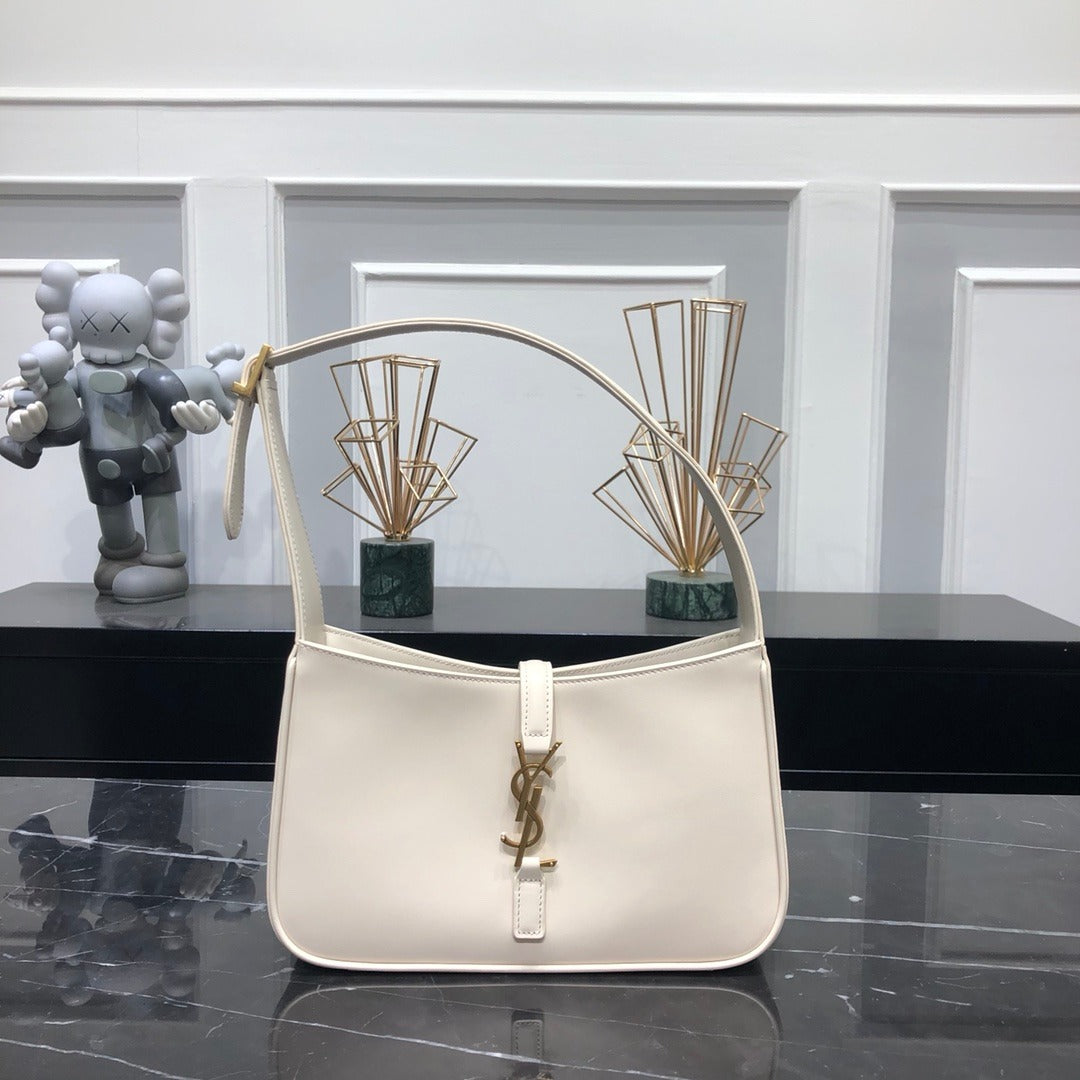 Cream SL leather shoulder bag