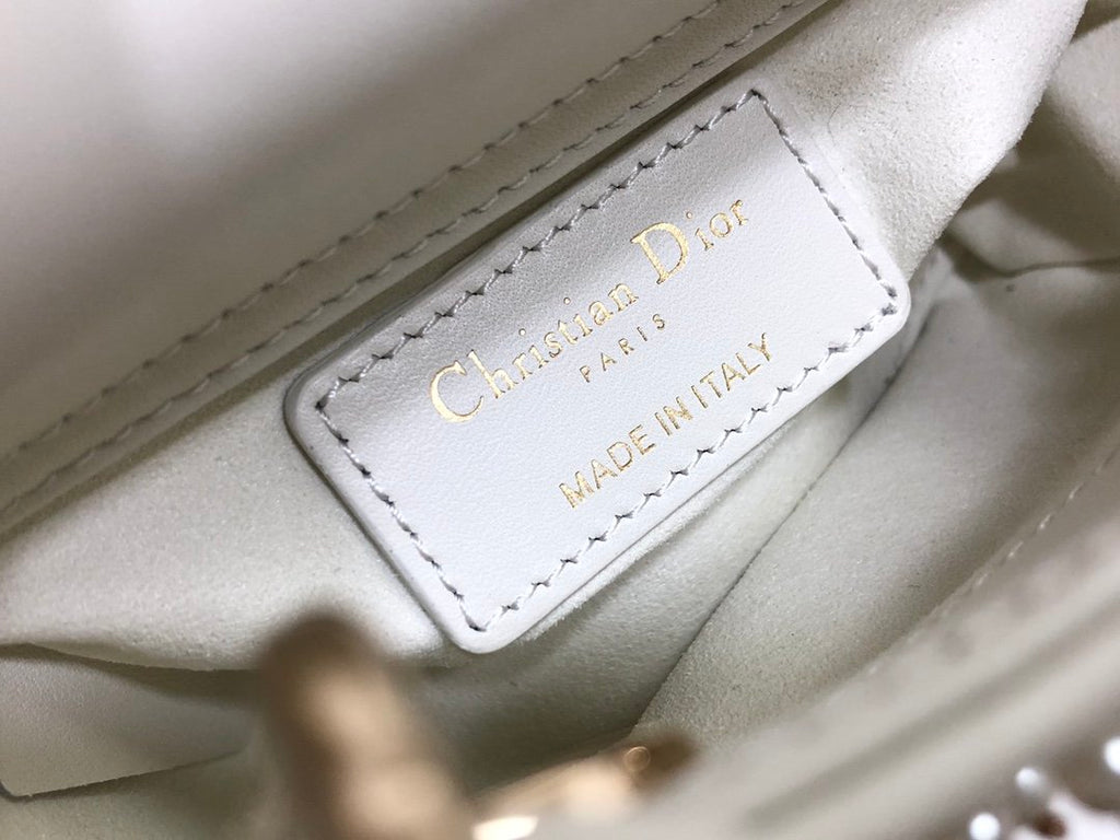 Latte Cannage Micro LD Bag With Resin Pearls