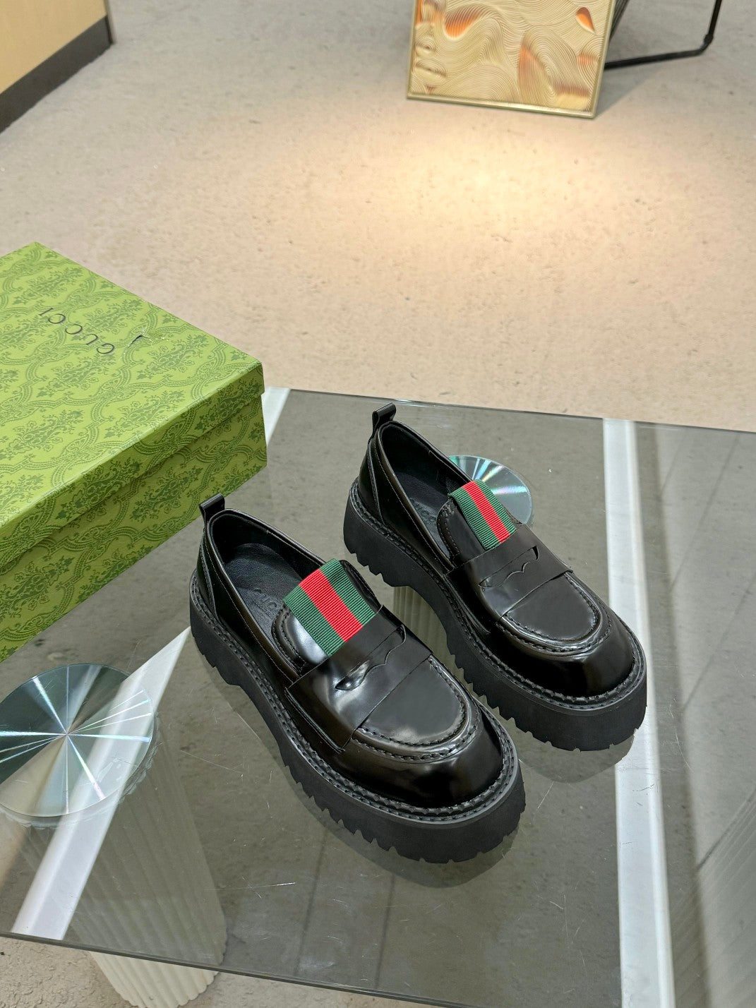 Black Loafer With Web