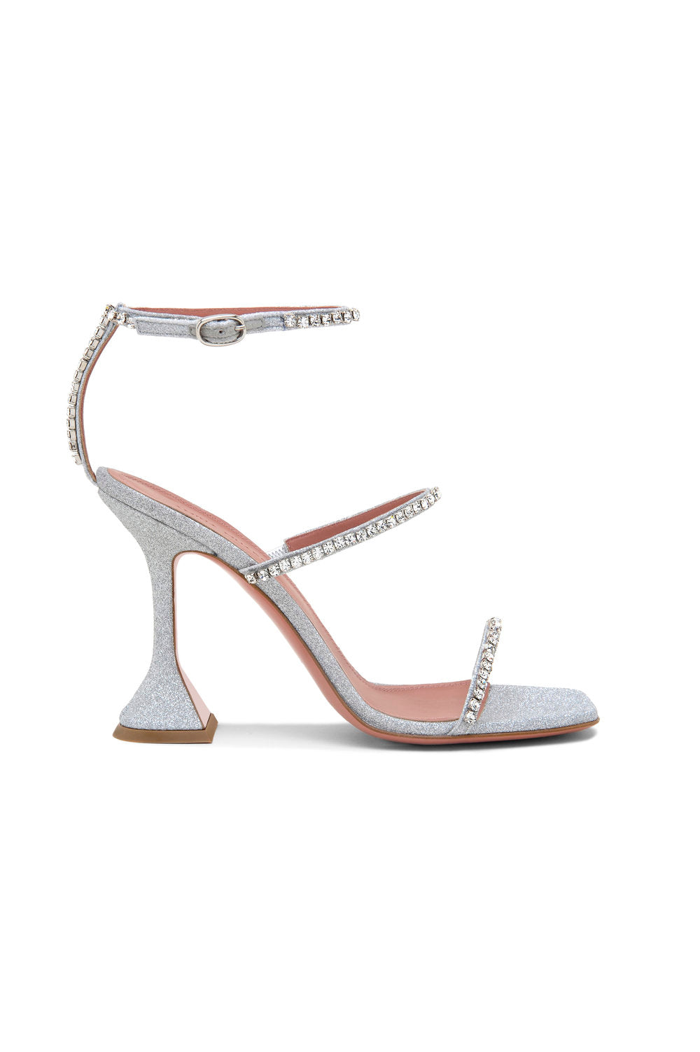 Silver AG embellished glitter sandals