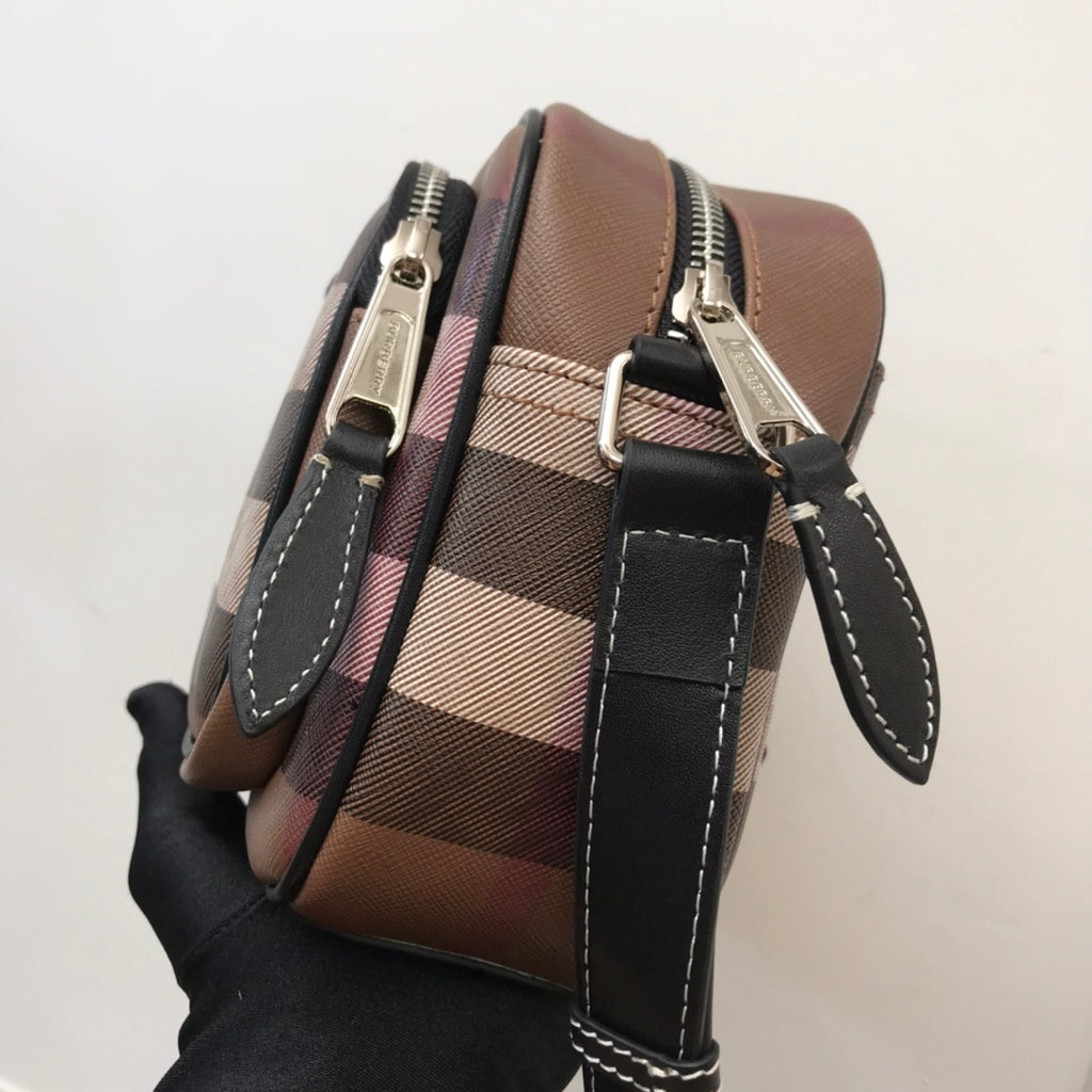 Dark Brown Exaggerated Check BP Bag