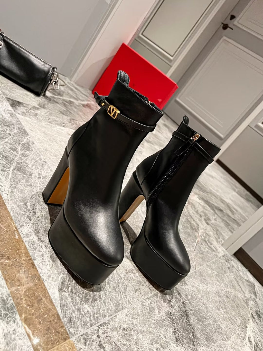 Black TG platform ankle boot 120mm