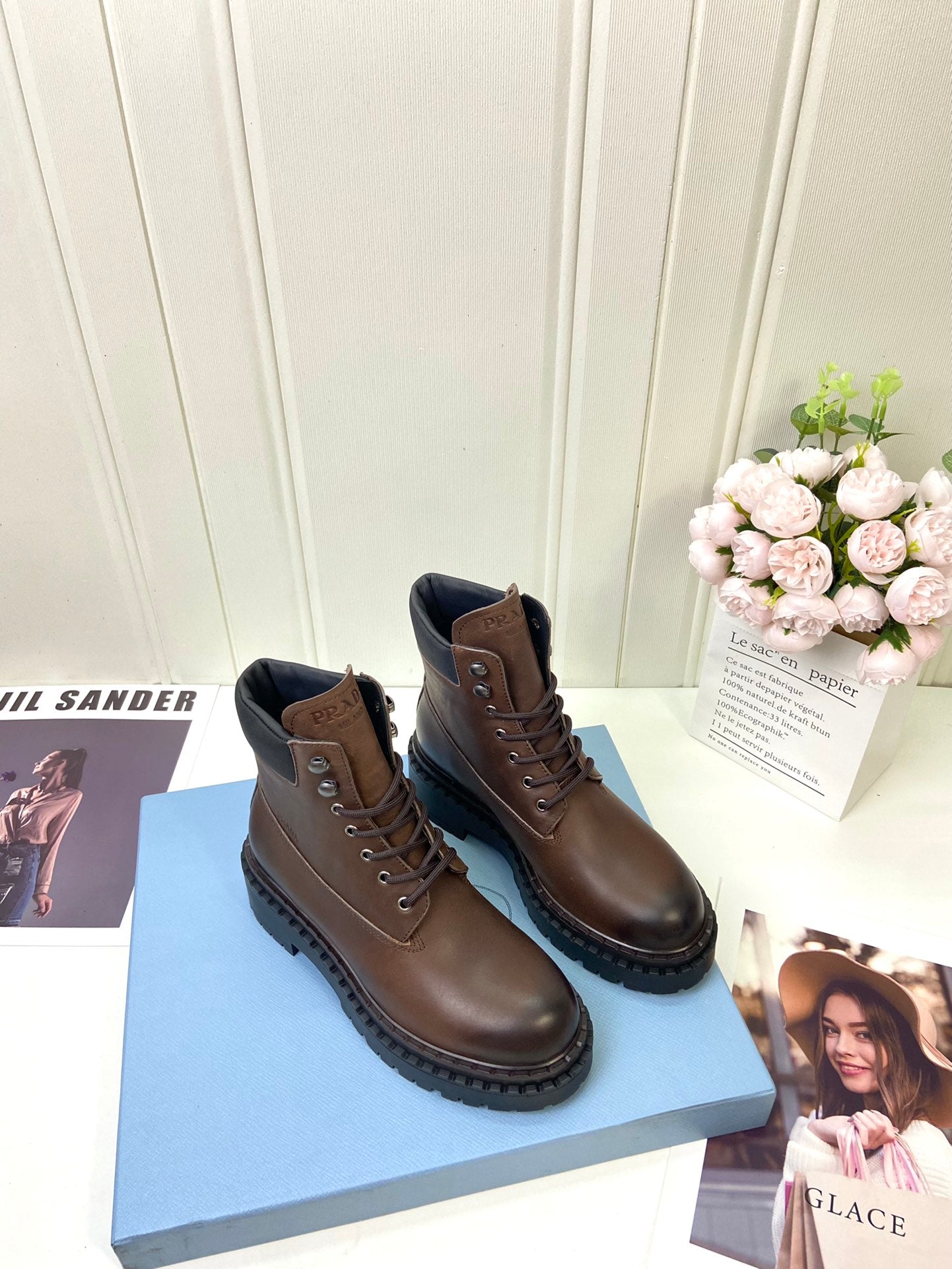 Ebony Leather & Re-Nylon Booties