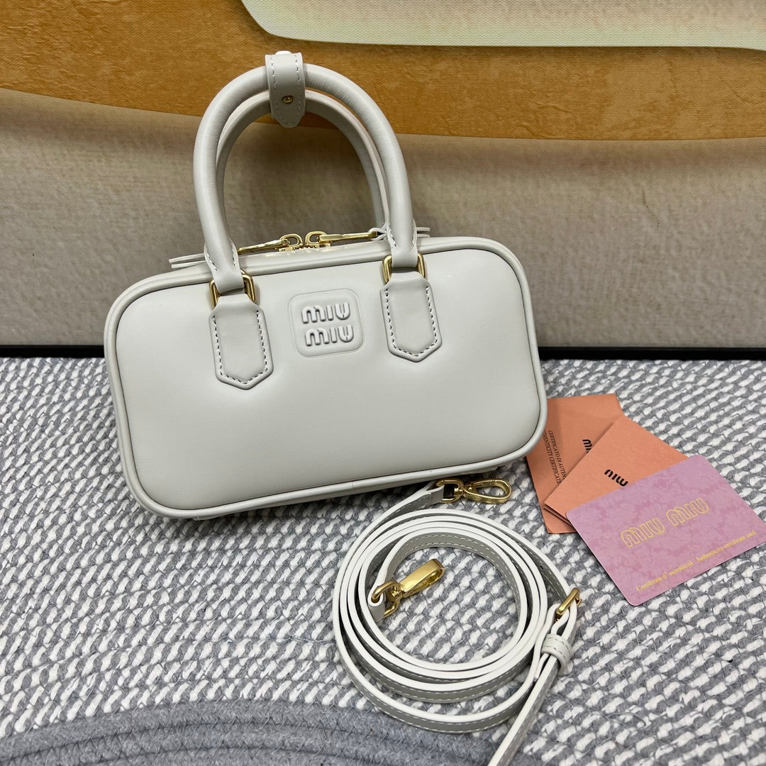 Chalk White Arcadie Leather Mini-Bag