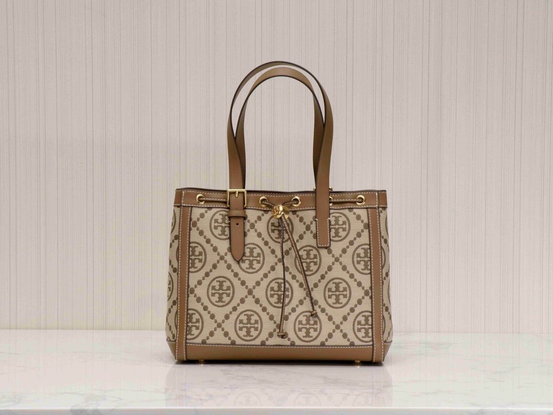 Hazel TT jacquard small tote bag