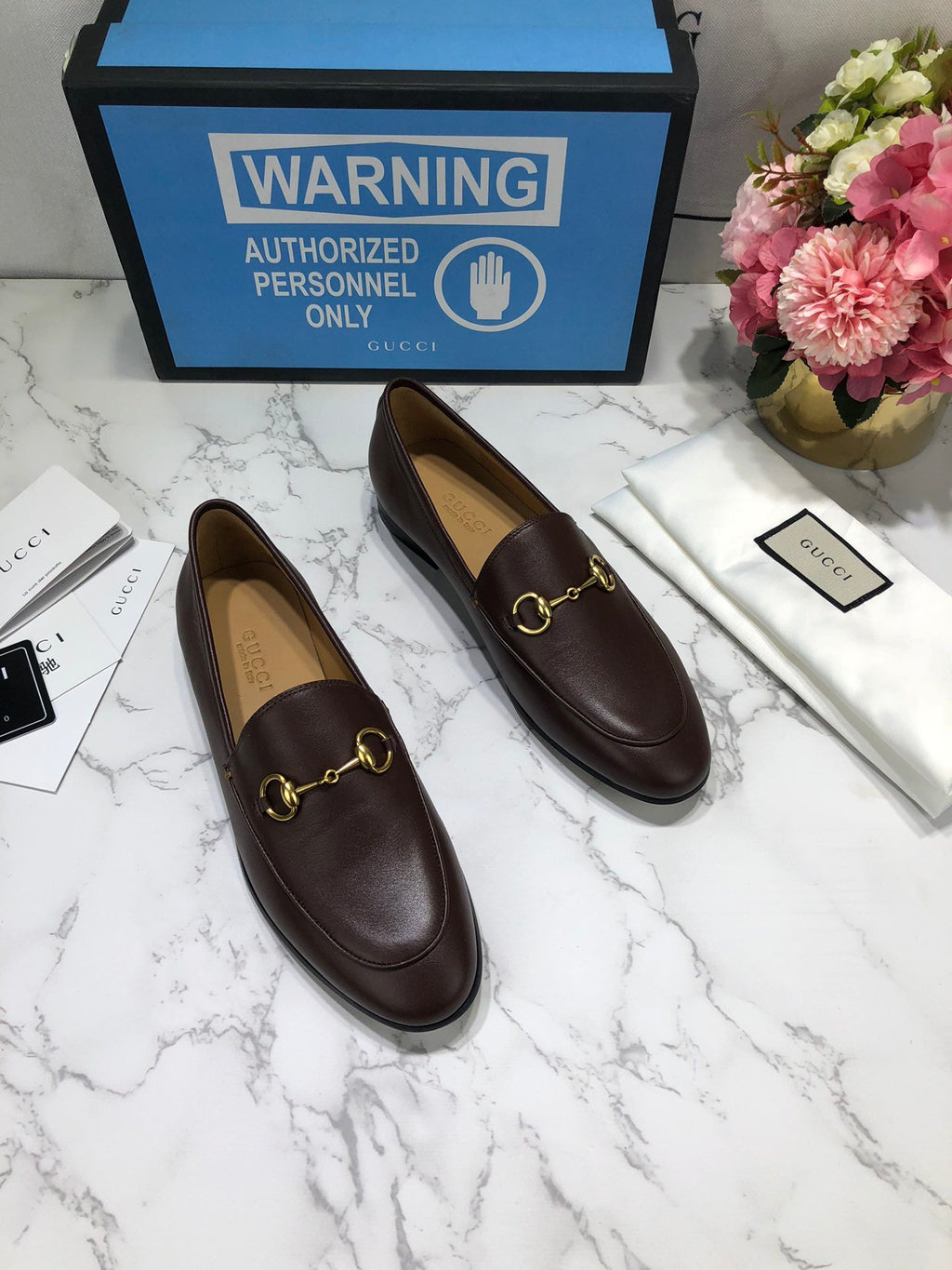 Dark-brown GJ leather collapsible-heel loafers
