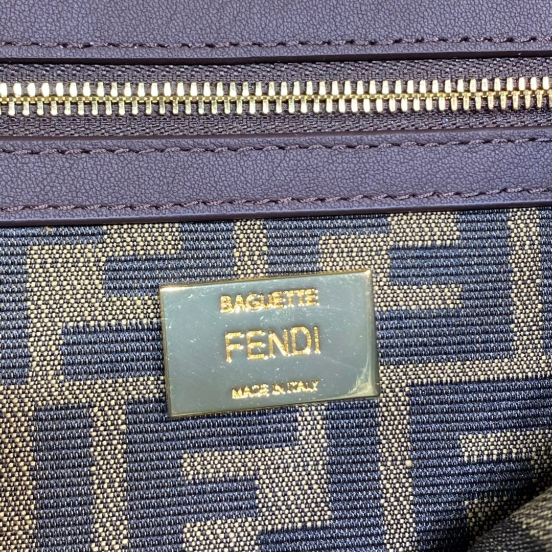 Medium FB brown fabric bag