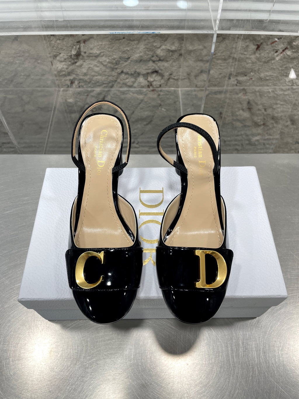 Black CD Slingback Pump