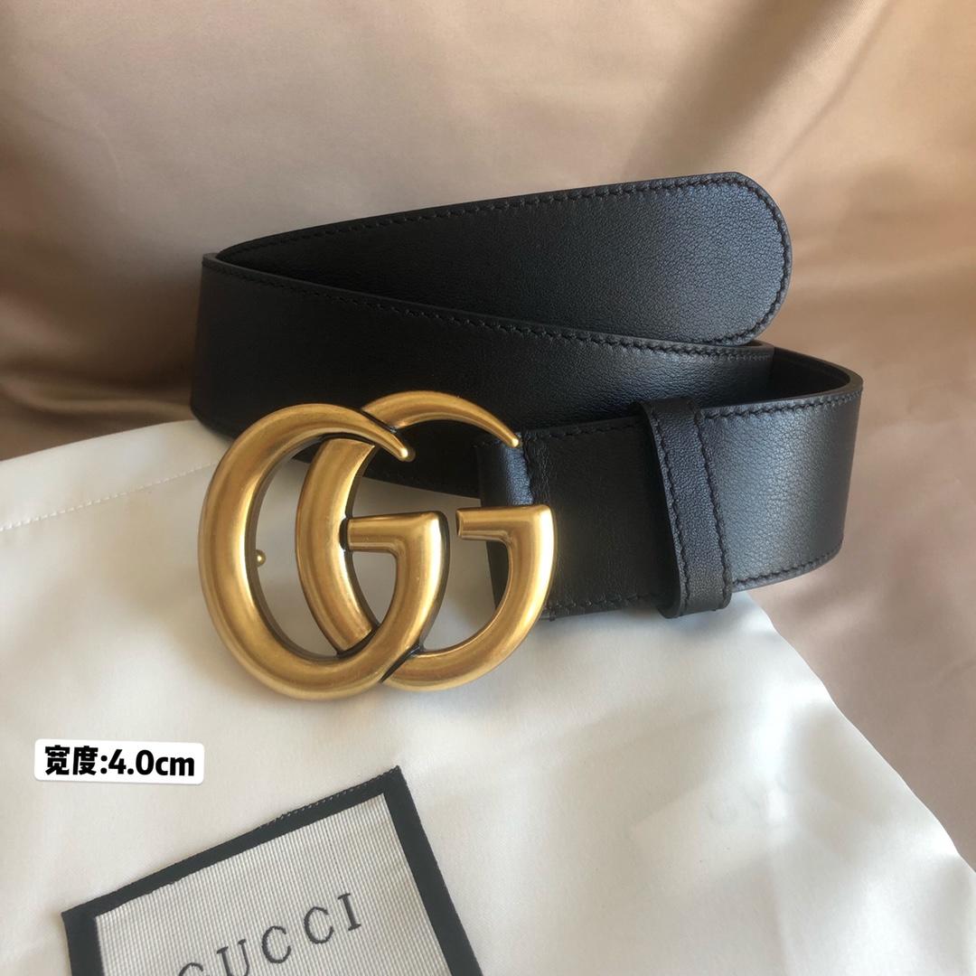 Black G leather belt 40 mm