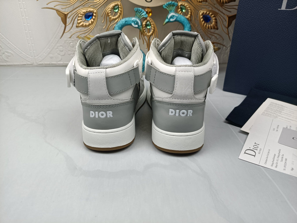 Women's Gray and white DB mid-top sneaker