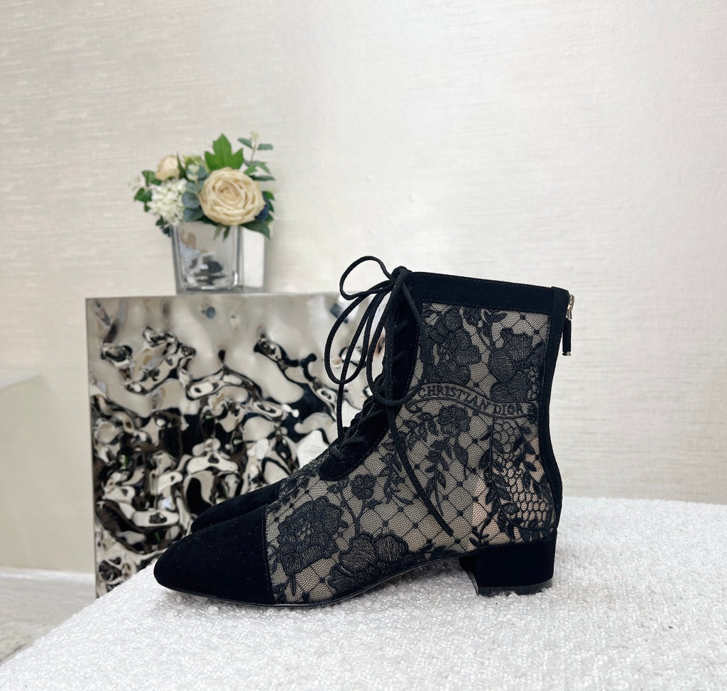 Black Mesh & Suede ND Ankle Boot