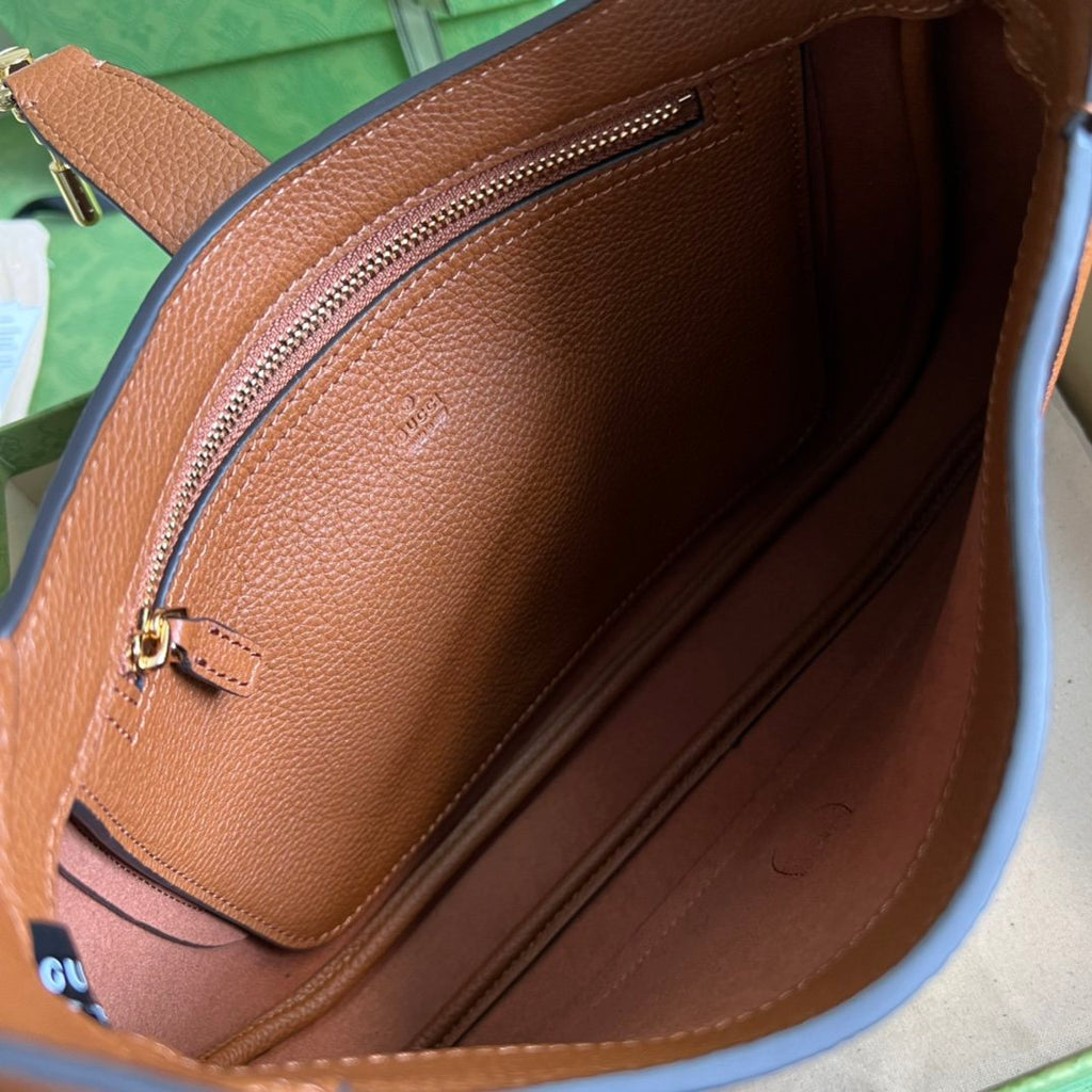 Cuir brown GJ 1961 small natural grain bag