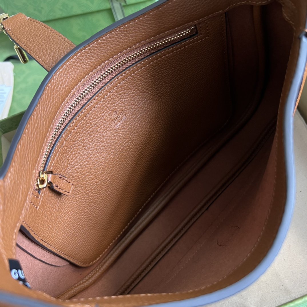 Cuir brown GJ 1961 small natural grain bag