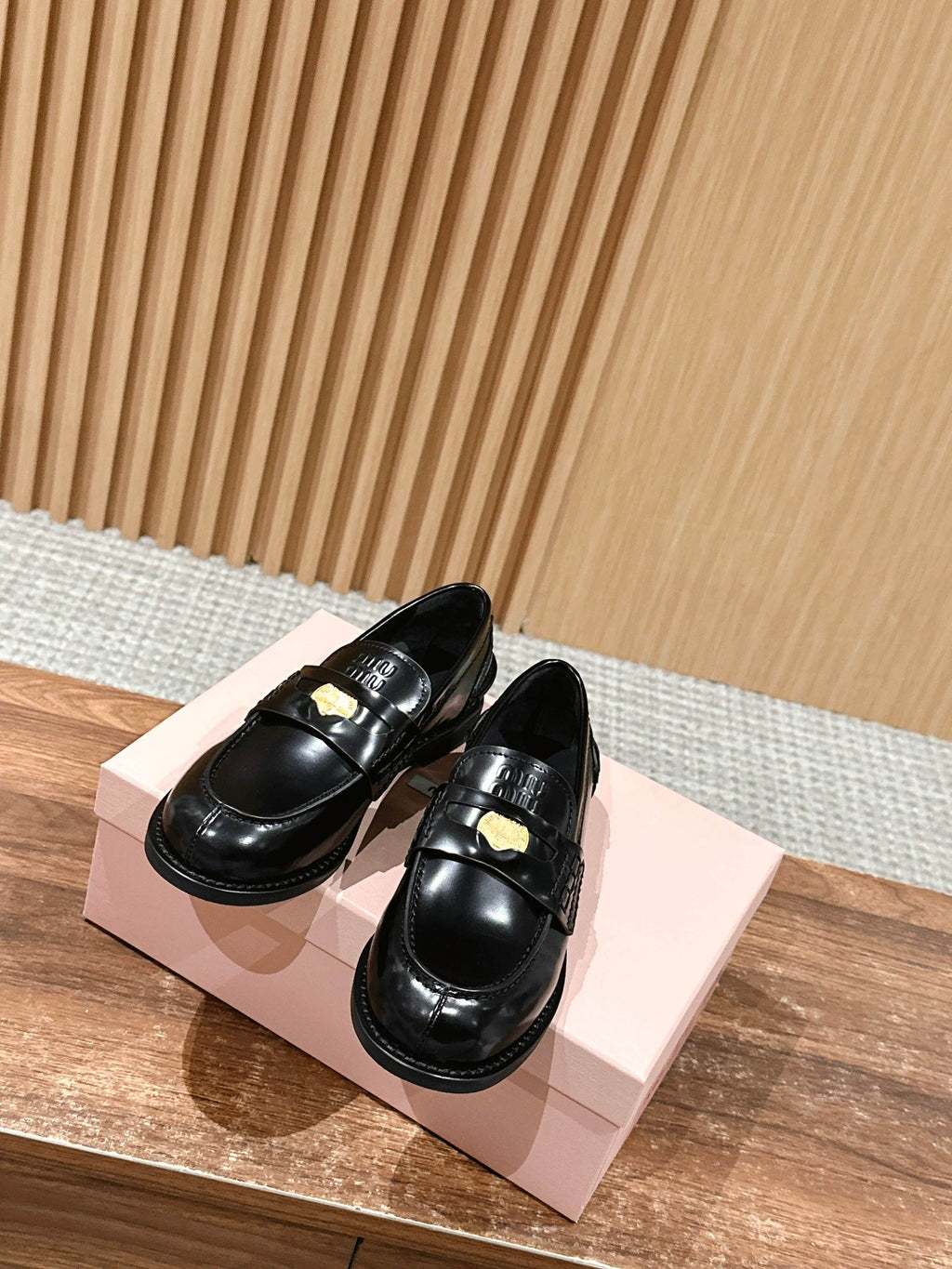 Black Brushed Leather Penny Loafers