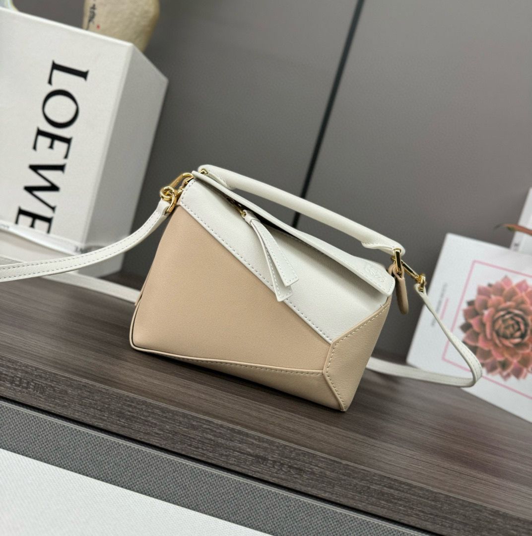 Soft White/Paper Craft LP Mini Leather Shoulder Bag