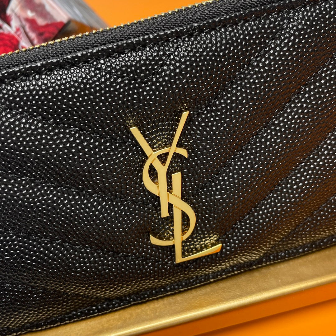 Black YS Zippered Card Case