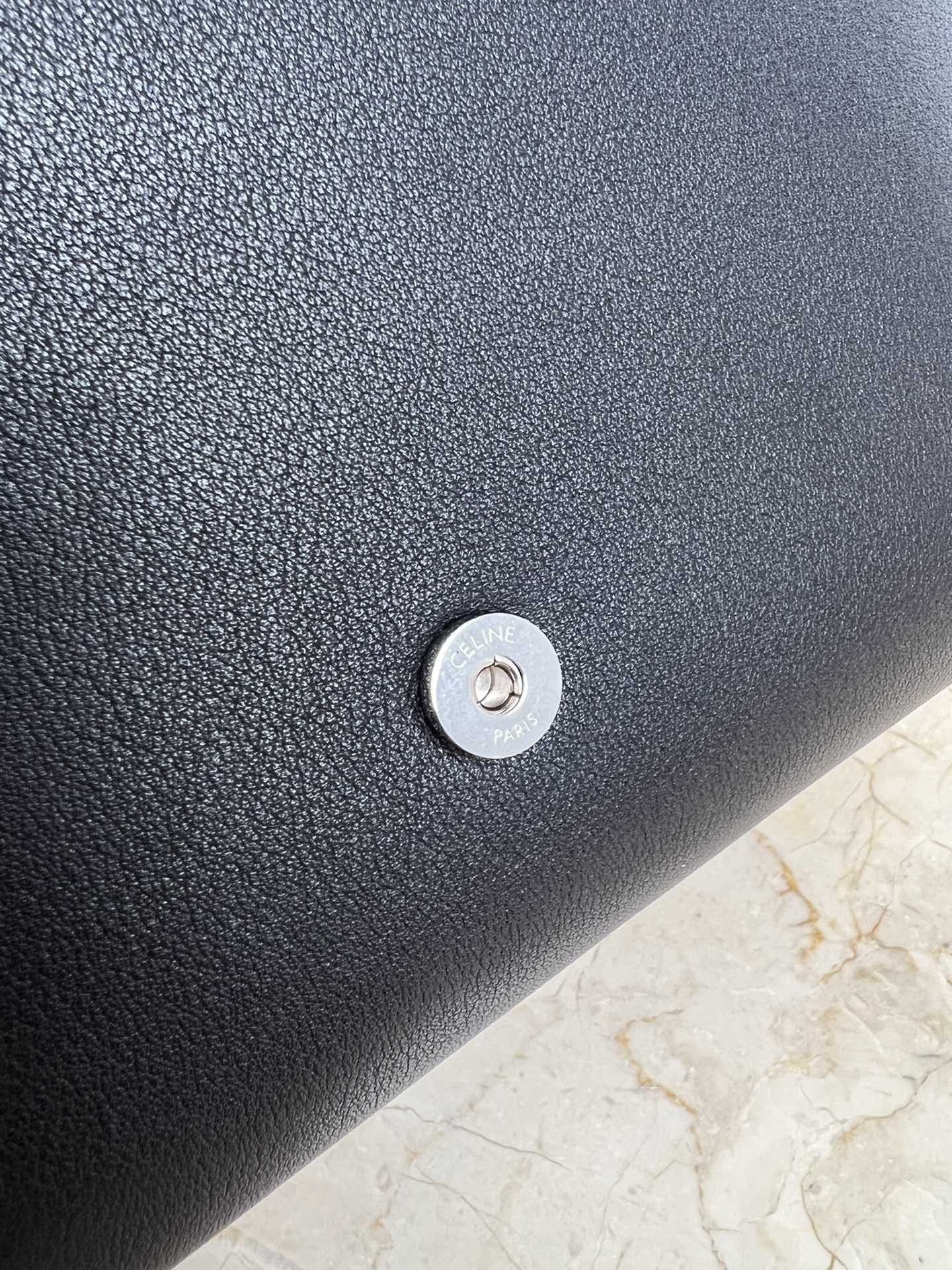 Black Medium CV Bag With Silver Finishing