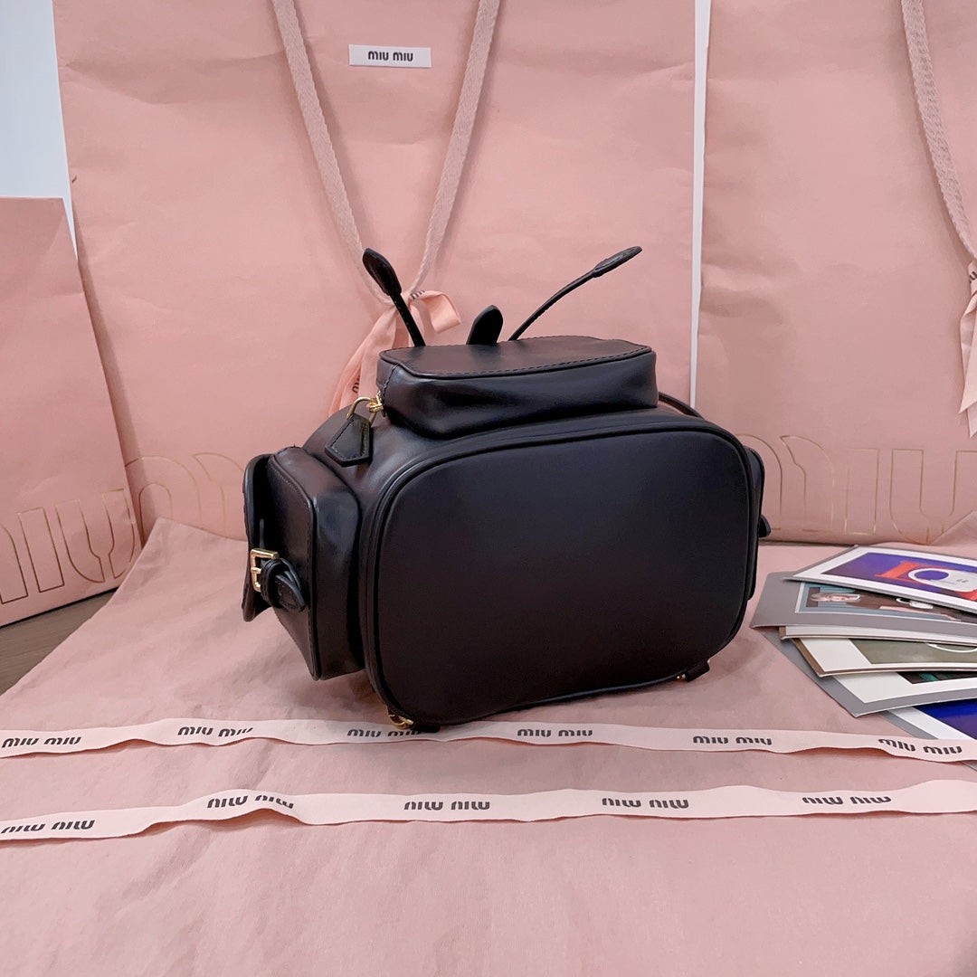 Black Leather Backpack