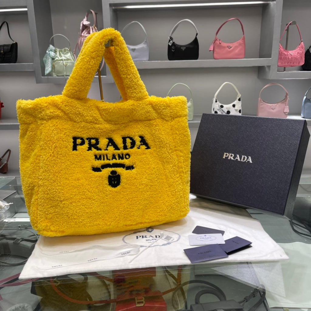 Yellow & Black terry tote bag