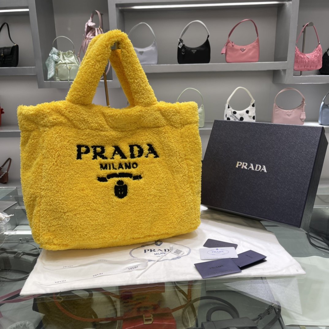 Yellow & Black terry tote bag