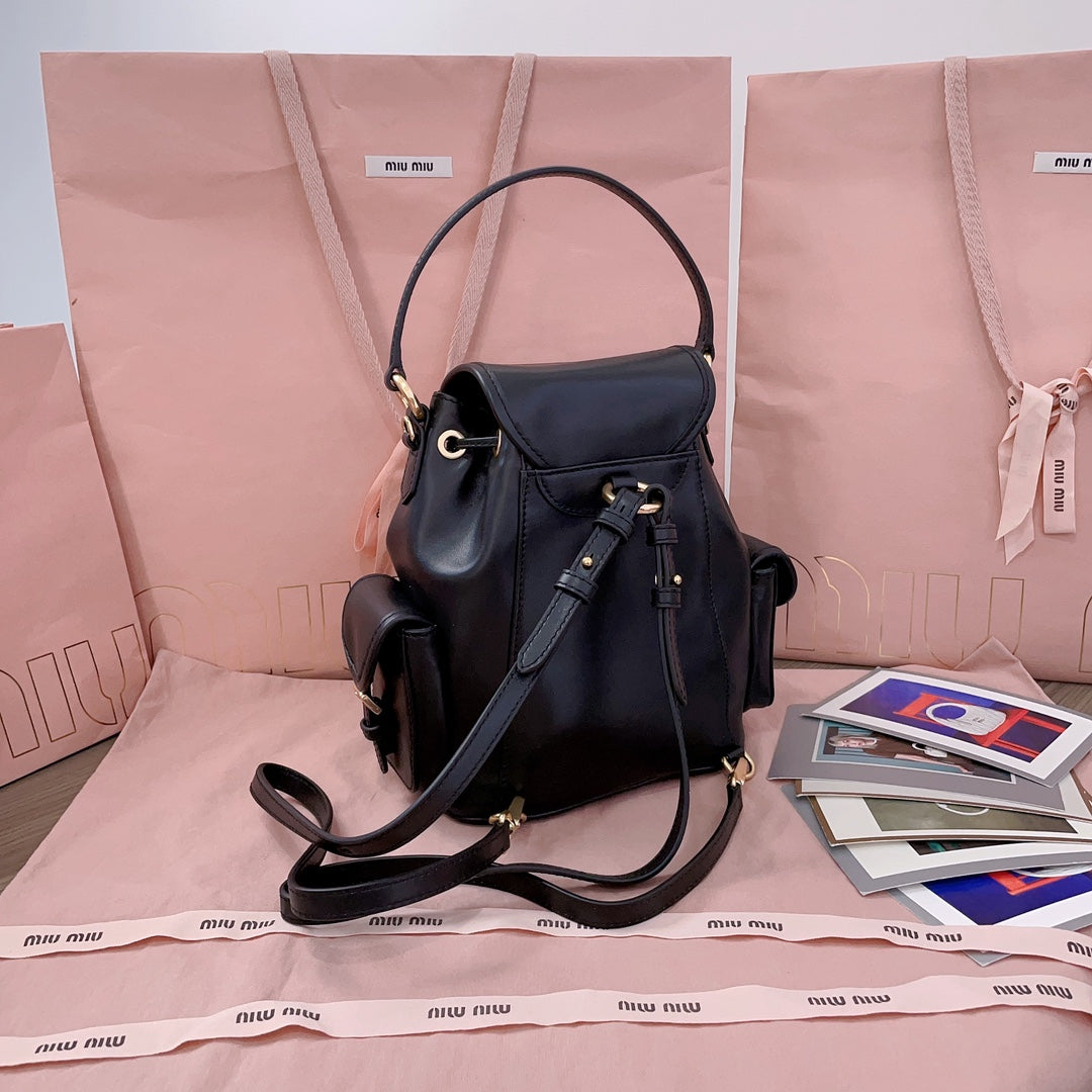 Black Leather Backpack