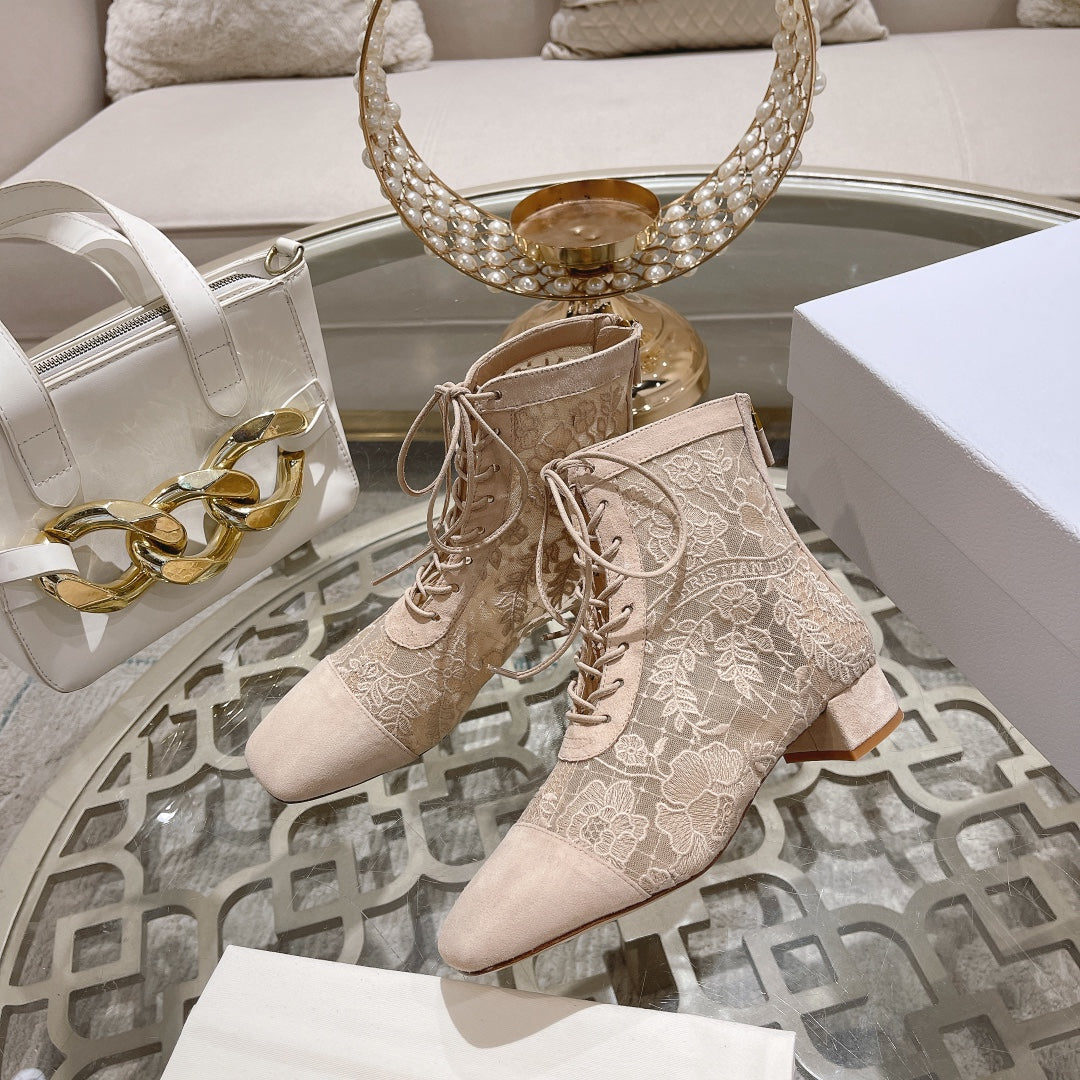 Sand Mesh & Suede ND Ankle Boot
