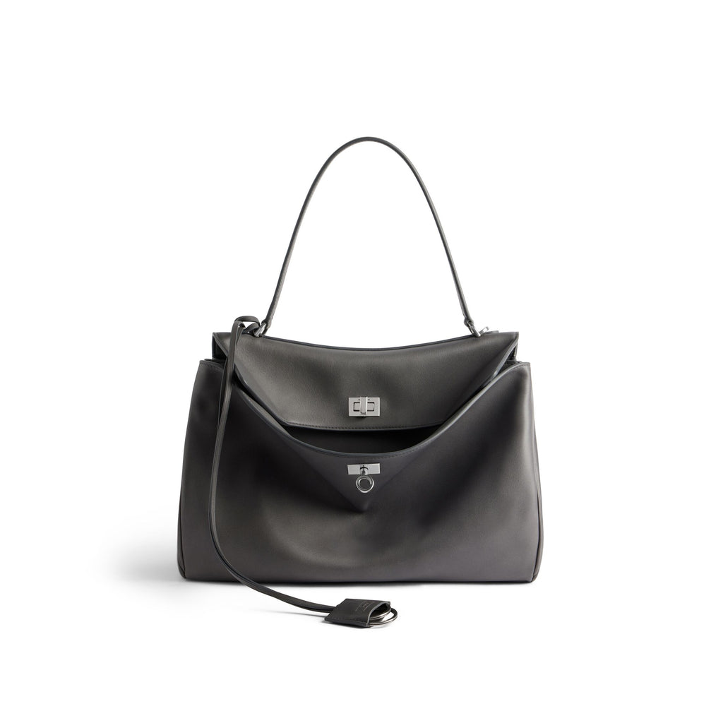 Black BR Medium Handbag With Silver Hardware