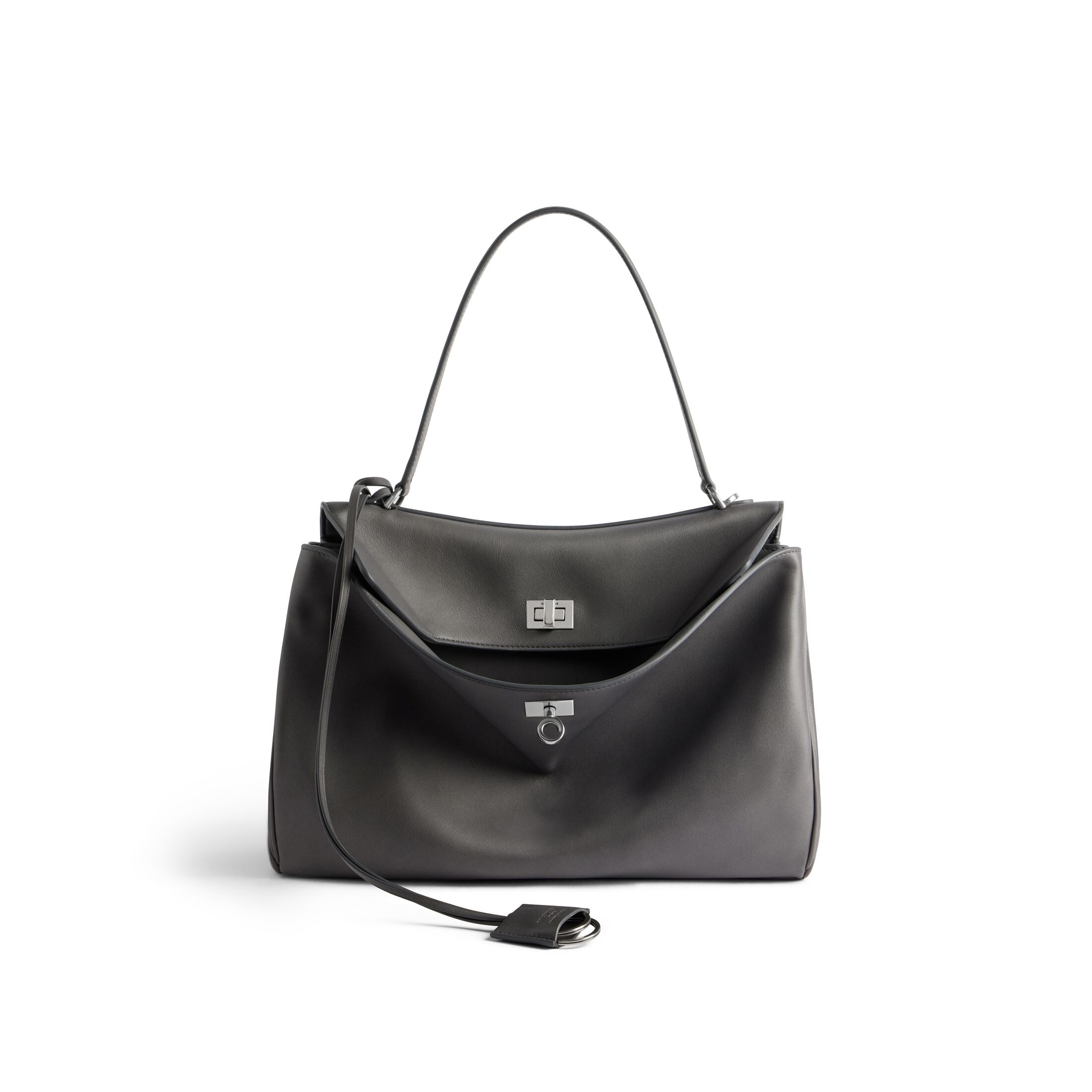 Black BR Medium Handbag With Silver Hardware