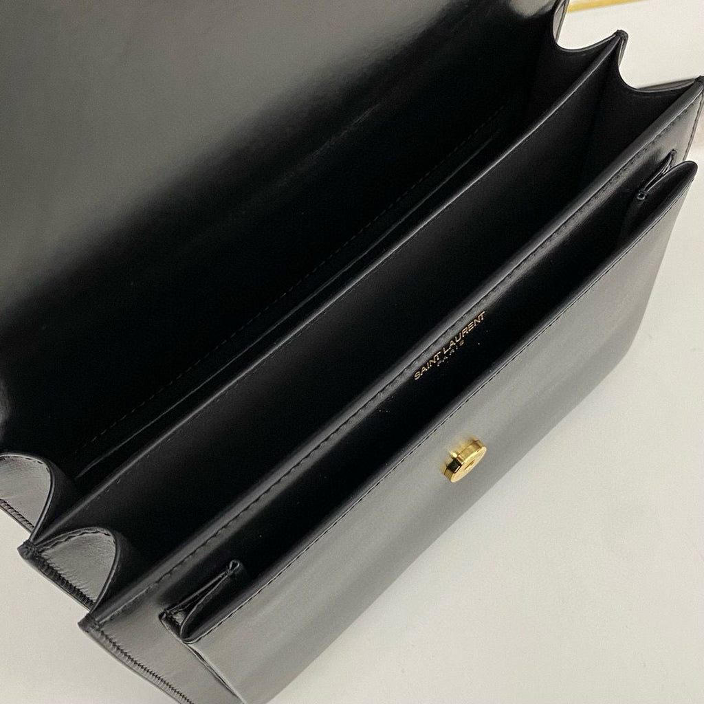 Black Sunset Medium Leather Shoulder Bag