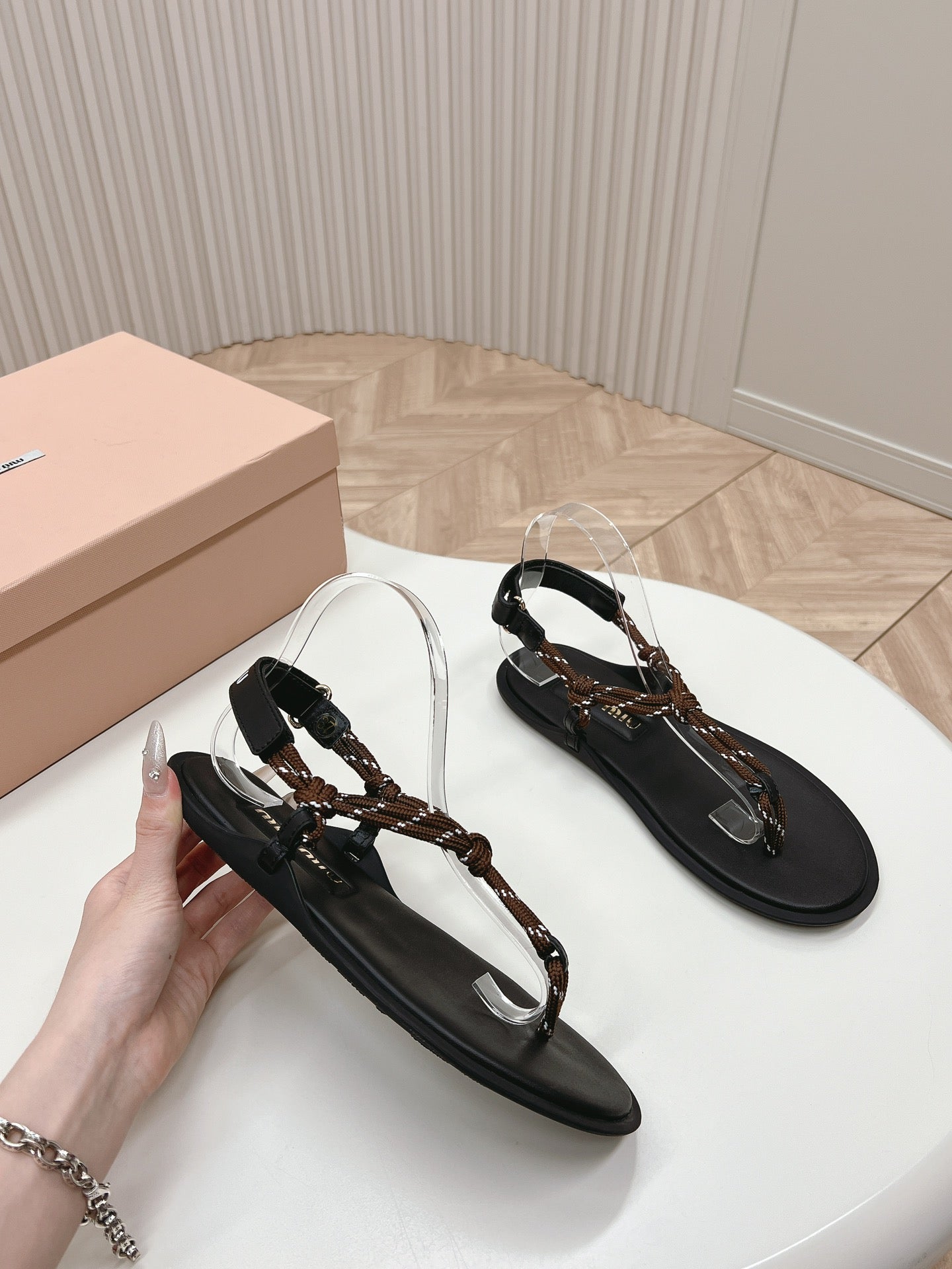 Tobacco Riviere Cord & Leather Sandals