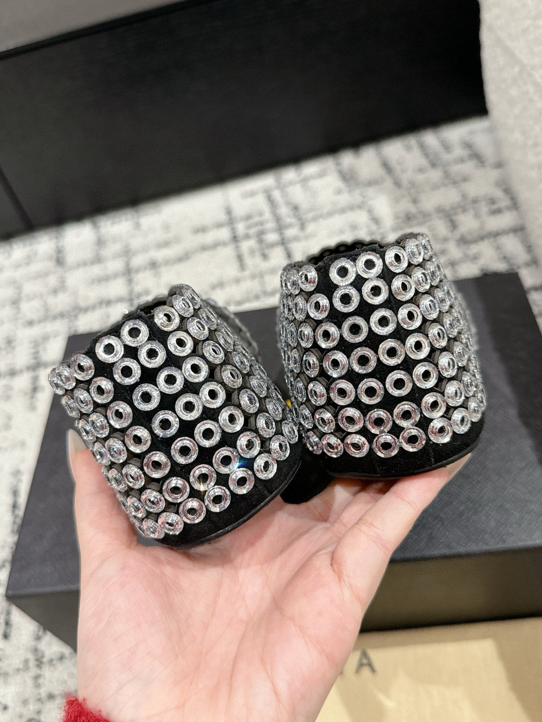 Transparent Ballet Flats In Glass Eyelet