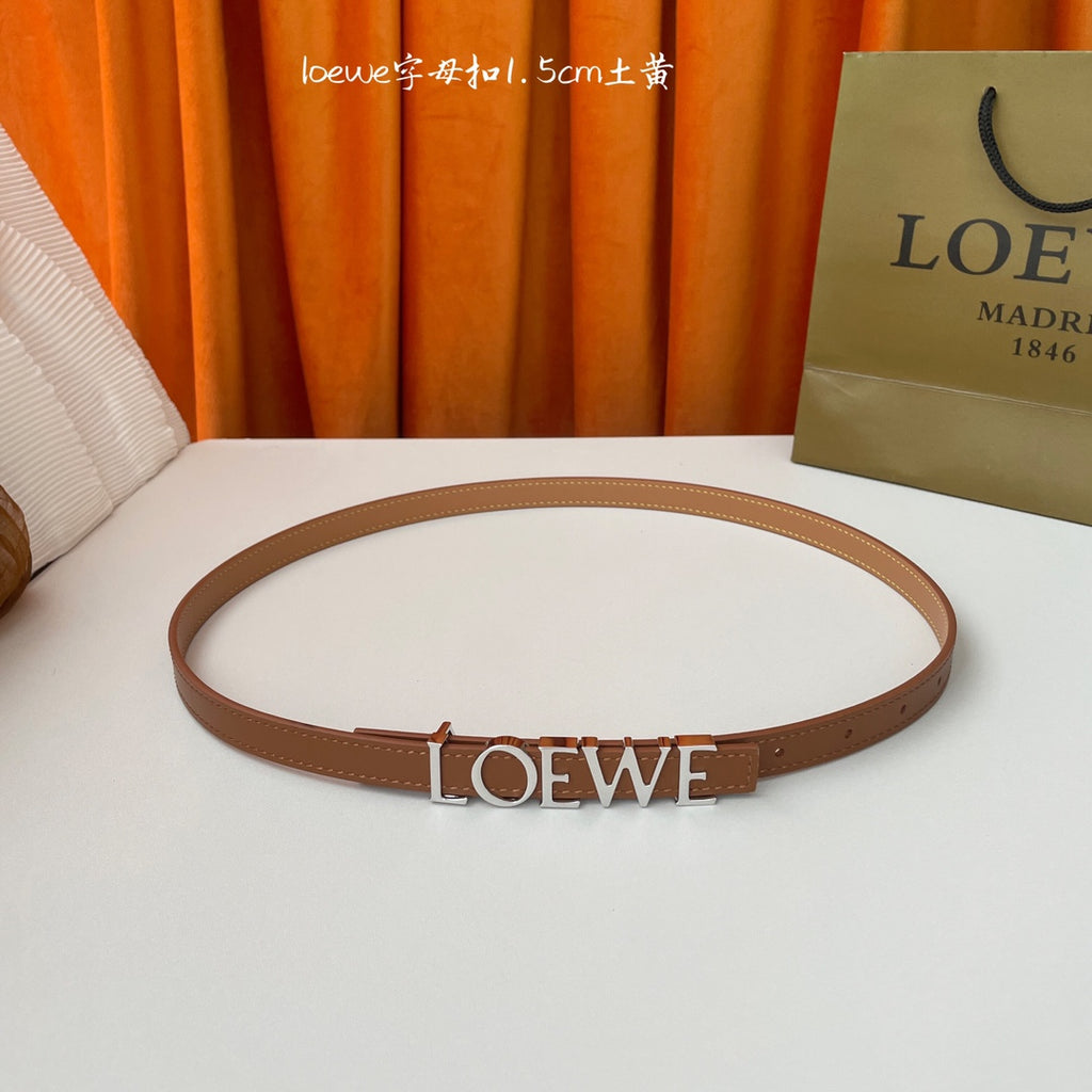 Tan/Palladium Belt In Smooth Leather