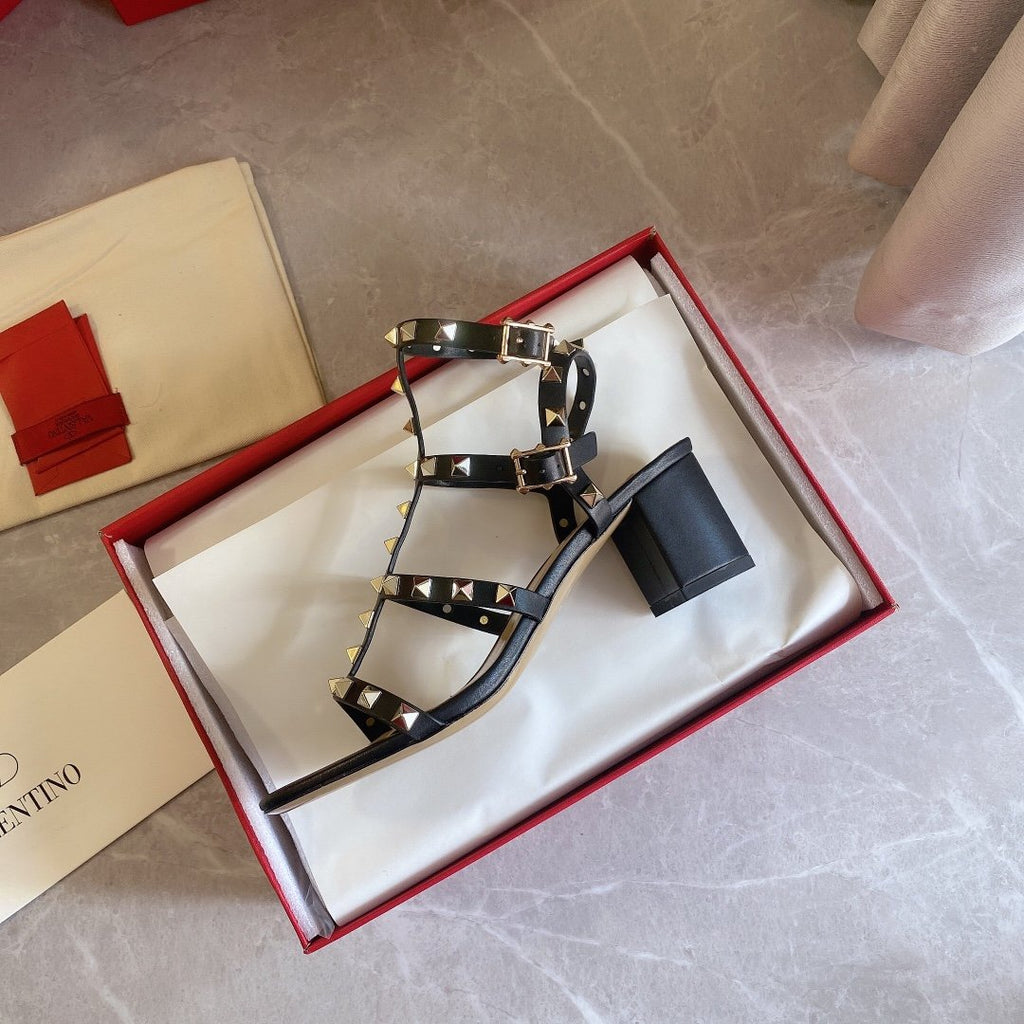 Black VR ankle strap sandal 60 mm