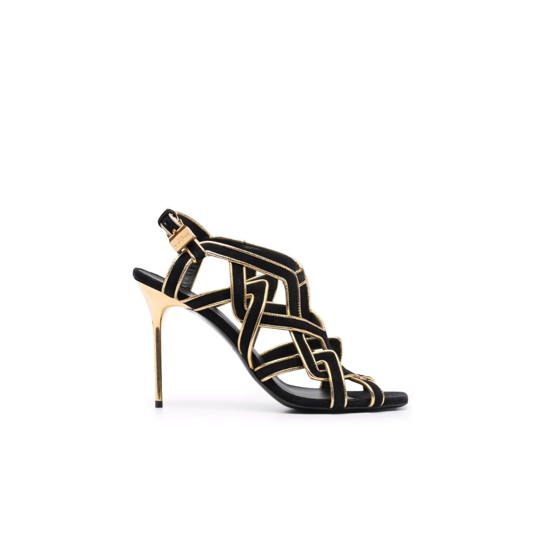 Black & gold BU strappy sandals